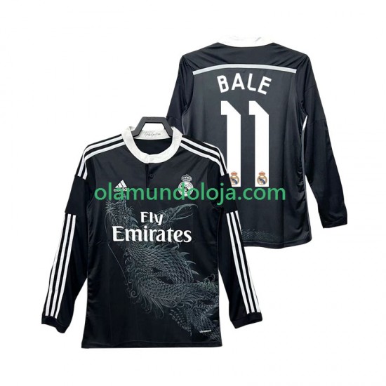 Camisola Real Madrid BALE 11 2014 2015 Retro Homem Equipamento Terceiro Manga Comprida